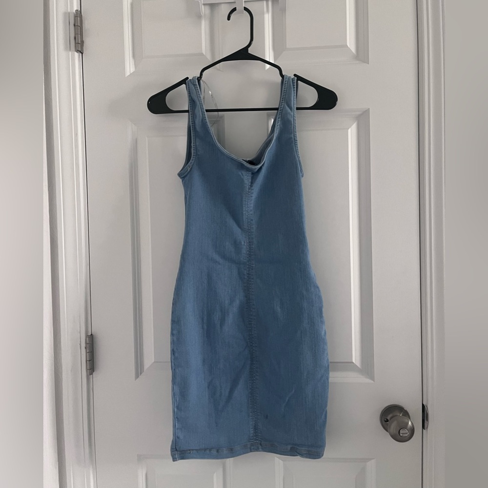 Iris Light Blue Stretch Denim Mini Dress Women’s Small